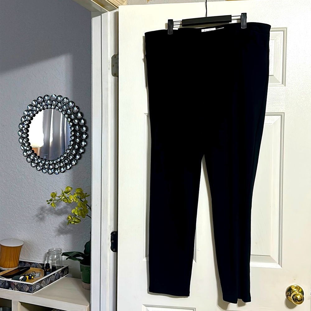 Calvin Klein Womens Black Tailored Essential Pants Sz 16 NWT